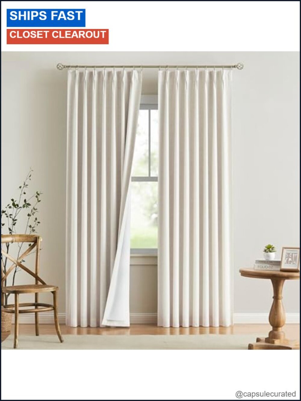 Pinch Pleated Full Blackout Curtains Linen Blended 90 inch Thermal Insulated